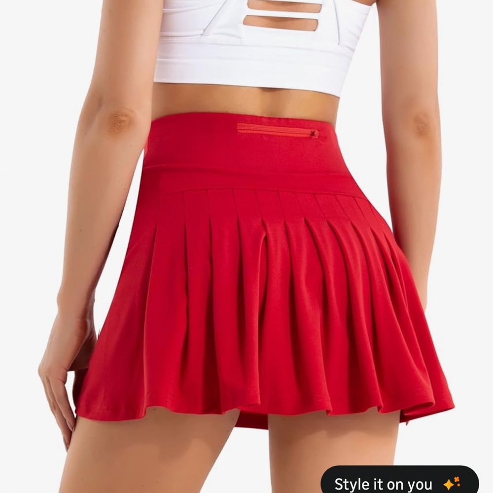 NWT Red Pleated Athletic Skort